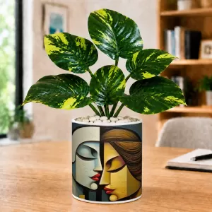 Artificial Tree Ceramic Photo Pot With White Stones 3x4 Inch (F164732) Artificial Tree Ceramic Photo Pot With White Stones 3x4 Inch (F164732)