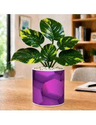 Artificial Tree Ceramic Photo Pot With White Stones 3x4 Inch (F165631)