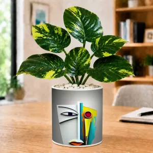 Artificial Tree Ceramic Photo Pot With White Stones 3x4 Inch (F165789) Artificial Tree Ceramic Photo Pot With White Stones 3x4 Inch (F165789)