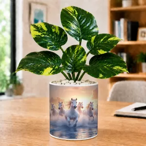 Artificial Tree Ceramic Photo Pot With White Stones 3x4 Inch (F165805) Artificial Tree Ceramic Photo Pot With White Stones 3x4 Inch (F165805)