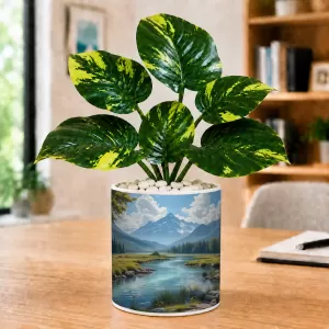 Artificial Tree Ceramic Photo Pot With White Stones 3x4 Inch (F166145) Artificial Tree Ceramic Photo Pot With White Stones 3x4 Inch (F166145)