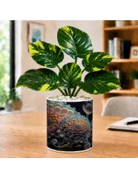 Artificial Tree Ceramic Photo Pot With White Stones 3x4 Inch (F166782)