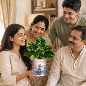 Artificial Tree Ceramic Photo Pot With White Stones 3x4 Inch (F165805) Artificial Tree Ceramic Photo Pot With White Stones 3x4 Inch (F165805)