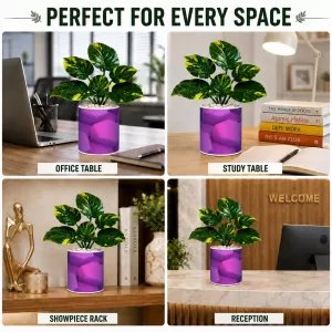 Artificial Tree Ceramic Photo Pot With White Stones 3x4 Inch (F165631)