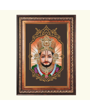 Sri Khatu Shyam Color Photo frame 10x14 Inch - Vibrant Religious Wall Art for Home ,Office Decor,Temple Decoration and Gifting.