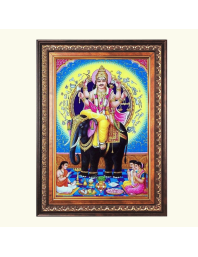 Sri Vishwakarma  Color Photo frame 10x14 Inch - Vibrant Religious Wall Art for Home ,Office Decor,Temple Decoration and Gifting.