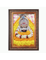 Sri Khatu Shyam Color Photo frame 10x14 Inch - Vibrant Religious Wall Art for Home ,Office Decor,Temple Decoration and Gifting.