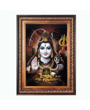 Sri Lord Shiva Color Photo frame 10x14 Inch - Vibrant Religious Wall Art for Home ,Office Decor,Temple Decoration and Gifting.