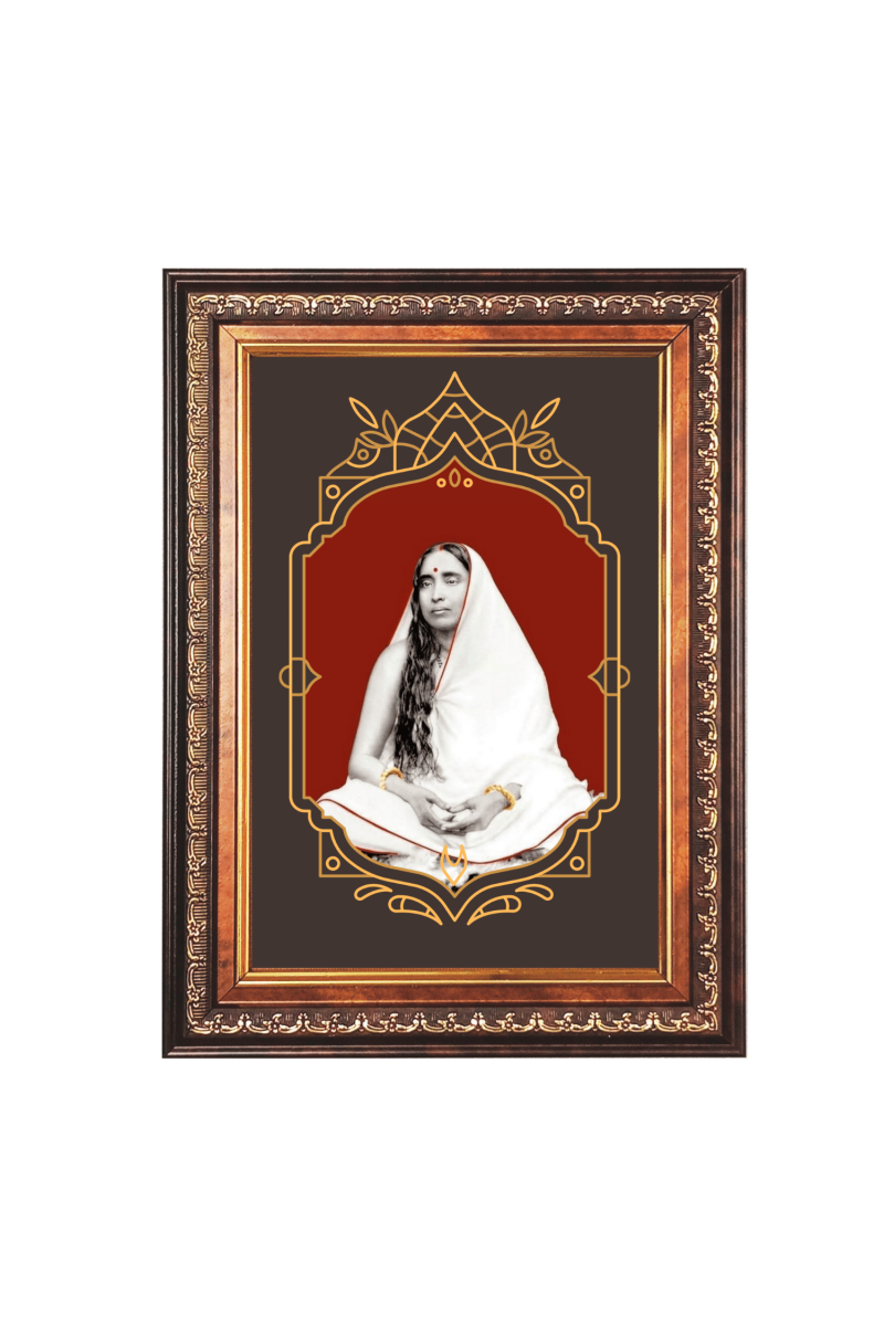 Sri Maa Sarada Devi Color Photo frame 10x14 Inch - Vibrant Religious Wall Art for Home ,Office Decor,Temple Decoration and Gifting.