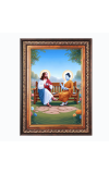 Lord Gautam Buddha and Lord Jesus Christ Color Photo frame 10x14 Inch - Vibrant Religious Wall Art for Home ,Office Decor,Temple Decoration and Gifting.