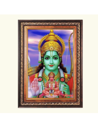 Sri Ram and Sri Hanuman Color Photo frame 10x14 Inch - Vibrant Religious Wall Art for Home ,Office Decor,Temple Decoration and Gifting.