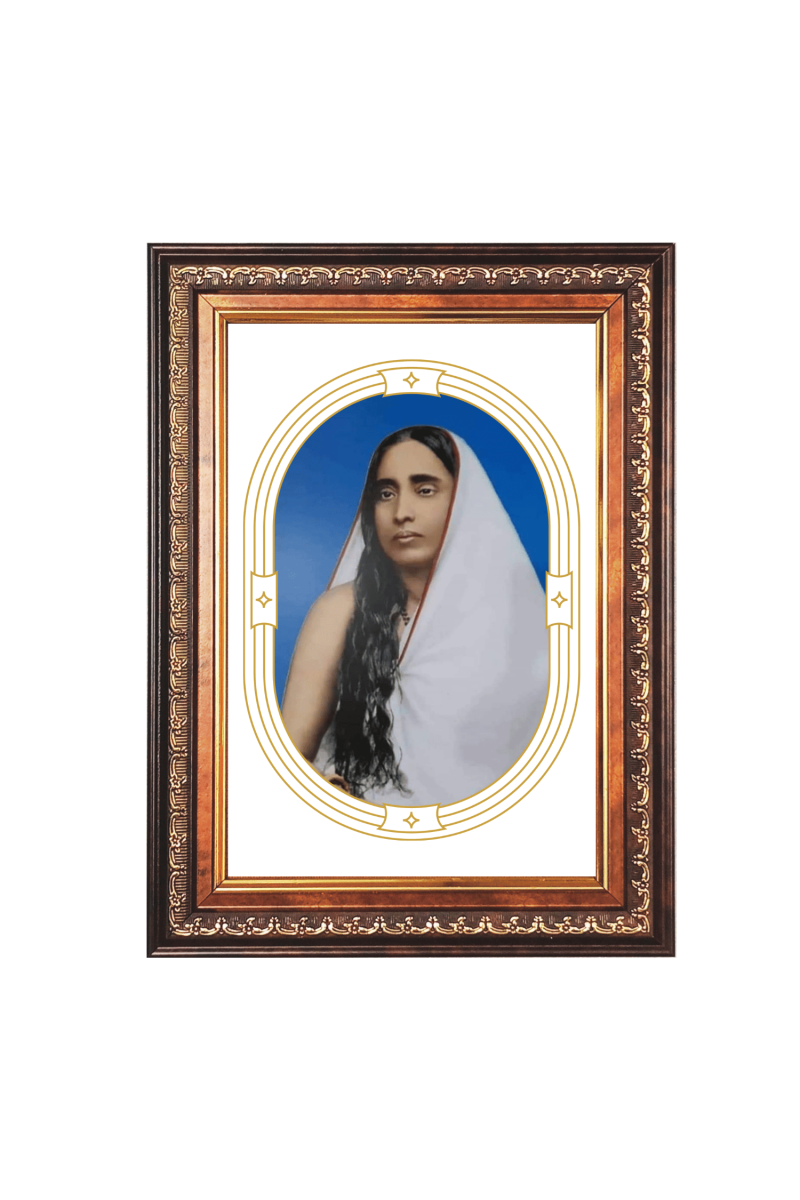 Sri Maa Sarada Devi Color Photo frame 10x14 Inch - Vibrant Religious Wall Art for Home ,Office Decor,Temple Decoration and Gifting.
