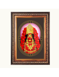 Shri Maa Kali Color Photo frame 10x14 Inch - Vibrant Religious Wall Art for Home ,Office Decor,Temple Decoration and Gifting.