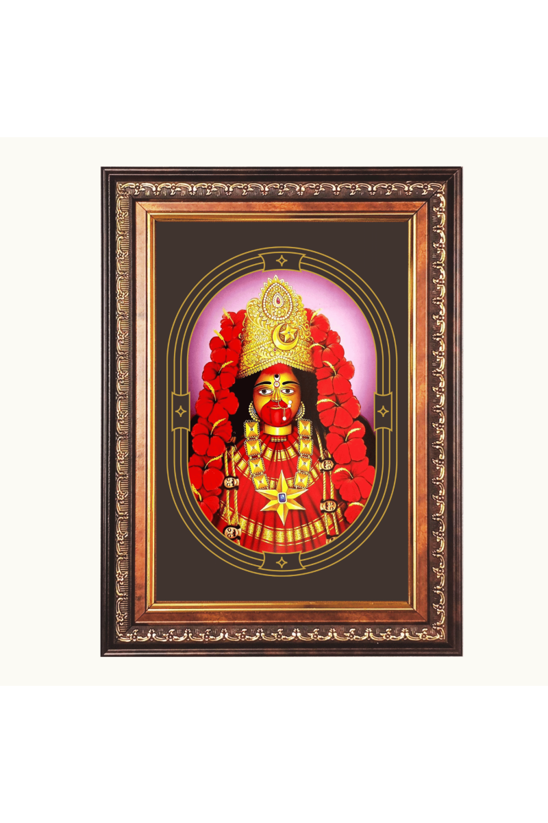 Shri Maa Kali Color Photo frame 10x14 Inch - Vibrant Religious Wall Art for Home ,Office Decor,Temple Decoration and Gifting.