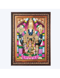 Sri Venkateswara Swamy Color Photo frame 10x14 Inch - Vibrant Religious Wall Art for Home ,Office Decor,Temple Decoration and Gifting.