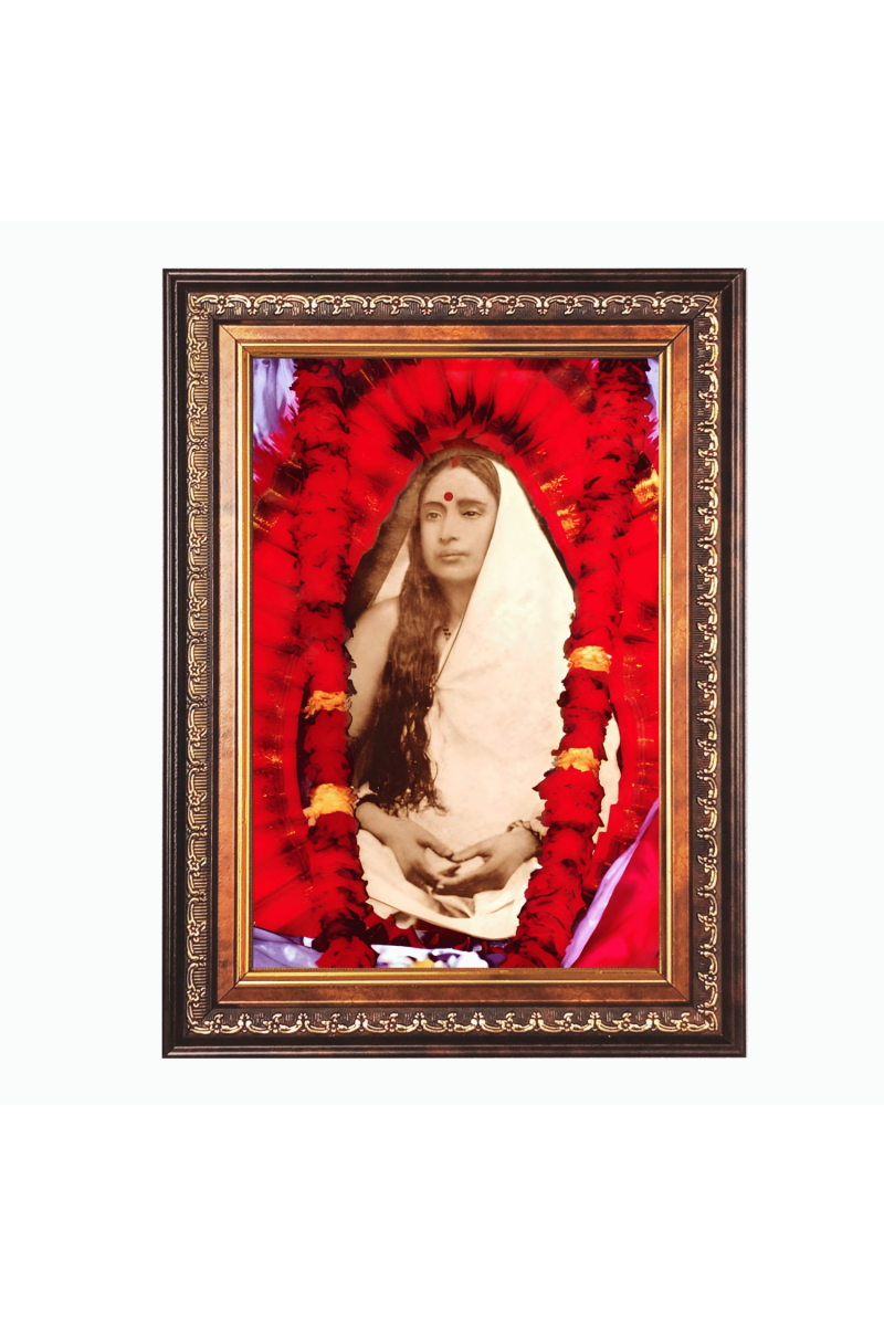 Sri Maa Sarada Devi Color Photo frame 10x14 Inch - Vibrant Religious Wall Art for Home ,Office Decor,Temple Decoration and Gifting.
