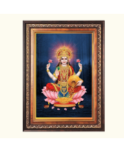 Sri Laxmi Color Photo frame 10x14 Inch - Vibrant Religious Wall Art for Home ,Office Decor,Temple Decoration and Gifting.