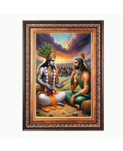 Sri krisha Color Photo frame 10x14 Inch - Vibrant Religious Wall Art for Home ,Office Decor,Temple Decoration and Gifting.