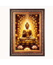 Lord Gautam Buddha Color Photo frame 10x14 Inch - Vibrant Religious Wall Art for Home ,Office Decor,Temple Decoration and Gifting.