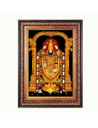 Sri Venkateswara Swamy Color Photo frame 10x14 Inch - Vibrant Religious Wall Art for Home ,Office Decor,Temple Decoration and Gifting.