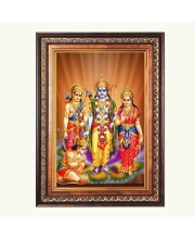Sri Ram Sita Lakshman And Hanuman Color Photo frame 10x14 Inch - Vibrant Religious Wall Art for Home ,Office Decor,Temple Decoration and Gifting.