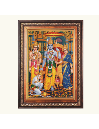 Sri Ram Sita Lakshman And Hanuman Color Photo frame 10x14 Inch - Vibrant Religious Wall Art for Home ,Office Decor,Temple Decoration and Gifting.
