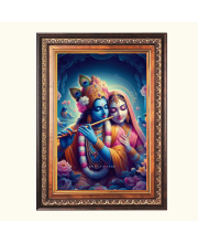 Sri Radha Krishna Color Photo frame 10x14 Inch - Vibrant Religious Wall Art for Home ,Office Decor,Temple Decoration and Gifting.