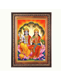 Sri Lakshmi Narayana  Color Photo frame 10x14 Inch - Vibrant Religious Wall Art for Home ,Office Decor,Temple Decoration and Gifting.