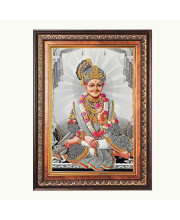 Sri Swaminarayan Color Photo frame 10x14 Inch - Vibrant Religious Wall Art for Home ,Office Decor,Temple Decoration and Gifting.