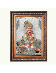 Sri Swaminarayan Color Photo frame 10x14 Inch - Vibrant Religious Wall Art for Home ,Office Decor,Temple Decoration and Gifting.