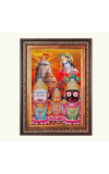 Sri Jagannath Subhadra Balaram Color Photo frame 10x14 Inch - Vibrant Religious Wall Art for Home ,Office Decor,Temple Decoration and Gifting.