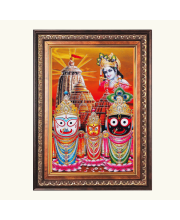 Sri Jagannath Subhadra Balaram Color Photo frame 10x14 Inch - Vibrant Religious Wall Art for Home ,Office Decor,Temple Decoration and Gifting.