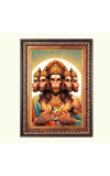 Sri Panchmukhi Hanuman Color Photo frame 10x14 Inch - Vibrant Religious Wall Art for Home ,Office Decor,Temple Decoration and Gifting.