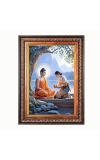 Lord Gautam Buddha Color Photo frame 10x14 Inch - Vibrant Religious Wall Art for Home ,Office Decor,Temple Decoration and Gifting.