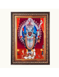 Sri Maa Kali Color Photo frame 10x14 Inch - Vibrant Religious Wall Art for Home ,Office Decor,Temple Decoration and Gifting.