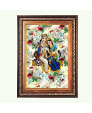 Sri Radha Krishna Color Photo frame 10x14 Inch - Vibrant Religious Wall Art for Home ,Office Decor,Temple Decoration and Gifting.
