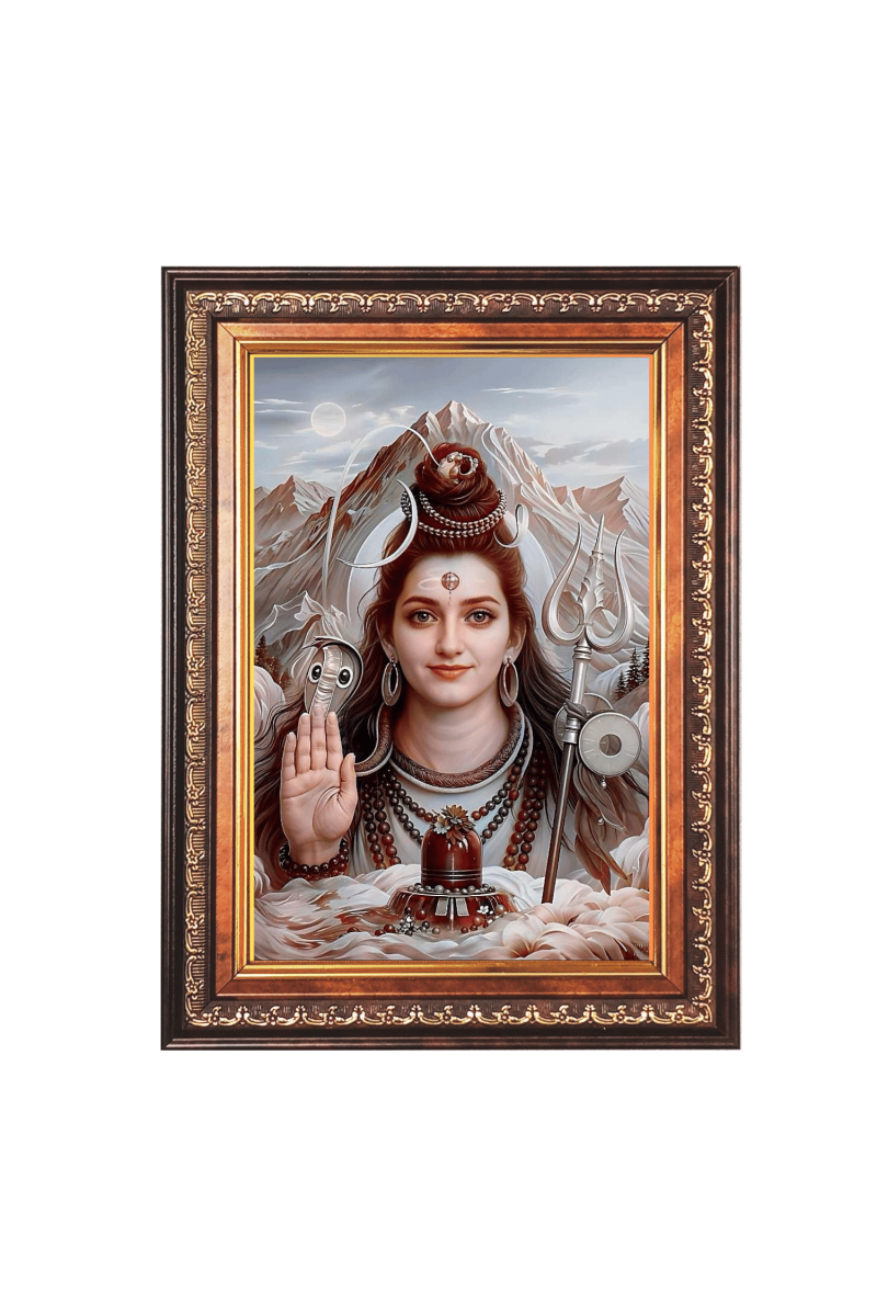 Lord Shiva Color Photo frame 10x14 Inch - Vibrant Religious Wall Art for Home ,Office Decor,Temple Decoration and Gifting.