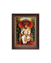 Chhatrapati Shivaji Maharaj Digital Print Photo 6.7x8.7 inches - Vibrant Religious Desk And Wall Art for Home , Office and Temple Decor and Gifting.