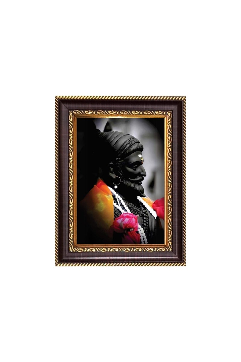 Chhatrapati Shivaji Maharaj Digital Print Photo 6.7x8.7 inches - Vibrant Religious Desk And Wall Art for Home , Office and Temple Decor and Gifting.