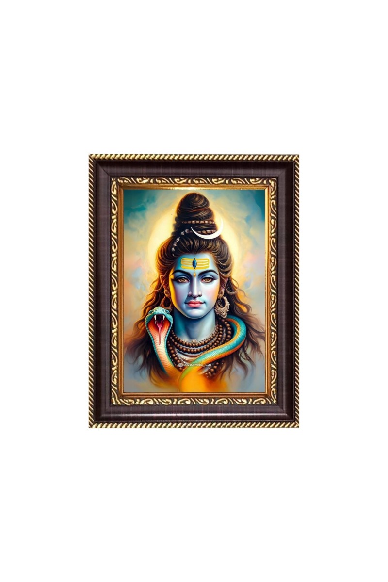 Lord Shiva Digital Print Photo 6.7x8.7 inches - Vibrant Religious Desk And Wall Art for Home , Office and Temple Decor and Gifting.