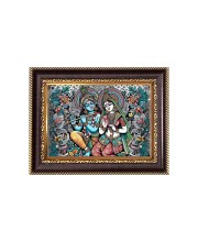 Sri Radha Krishna Digital Print Photo 6.7x8.7 inches - Vibrant Religious Desk And Wall Art for Home , Office and Temple Decor and Gifting.