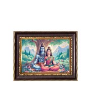 Lord Shiva and Sri Maa Parvati Digital Print Photo 6.7x8.7 inches - Vibrant Religious Desk And Wall Art for Home , Office and Temple Decor and Gifting.