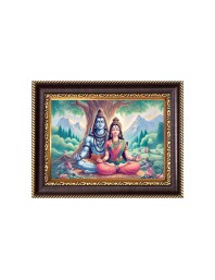 Lord Shiva and Sri Maa Parvati Digital Print Photo 6.7x8.7 inches - Vibrant Religious Desk And Wall Art for Home , Office and Temple Decor and Gifting.