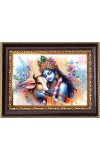 Sri Krishna Digital Print Photo 6.7x8.7 inches - Vibrant Religious Desk And Wall Art for Home , Office and Temple Decor and Gifting.