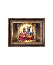 Sri Radha Krishna Digital Print Photo 6.7x8.7 inches - Vibrant Religious Desk And Wall Art for Home , Office and Temple Decor and Gifting.