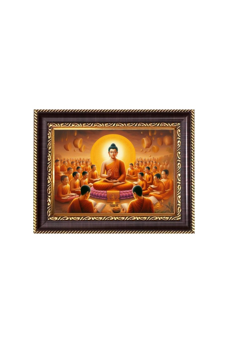 Lord Gautam Buddha Digital Print Photo 6.7x8.7 inches - Vibrant Religious Desk And Wall Art for Home , Office and Temple Decor and Gifting.