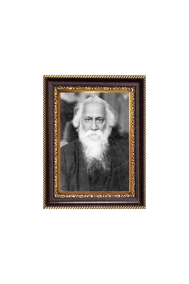 Rabindranath Tagore Digital Print Photo 6.7x8.7 inches - Vibrant Religious Desk And Wall Art for Home , Office and Temple Decor and Gifting.