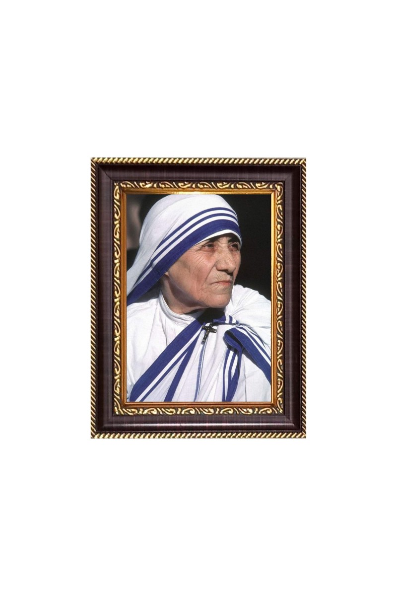 Mother Teresa Digital Print Photo 6.7x8.7 inches - Vibrant Religious Desk And Wall Art for Home , Office and Temple Decor and Gifting.