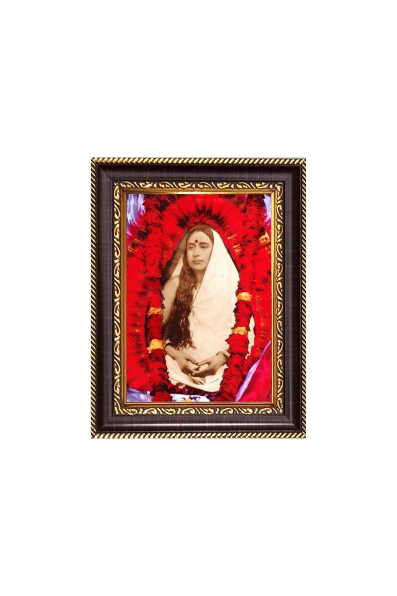 Sri Maa Sarada Devi Digital Print Photo 6.7x8.7 inches - Vibrant Religious Desk And Wall Art for Home , Office and Temple Decor and Gifting.