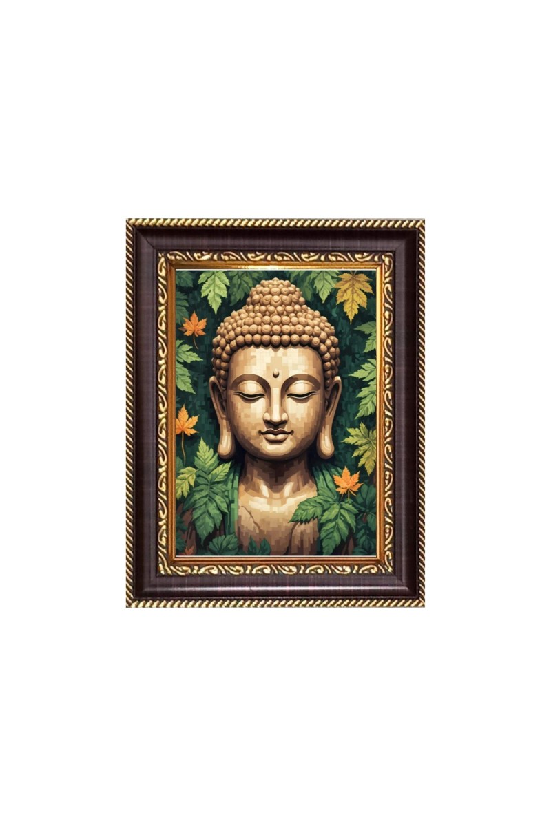 Lord Gautam Buddha Digital Print Photo 6.7x8.7 inches - Vibrant Religious Desk And Wall Art for Home , Office and Temple Decor and Gifting.